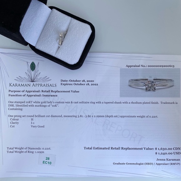 SOLD|0.22ct. Diamond 10K Gold Engagement Ring - Picture 4 of 7